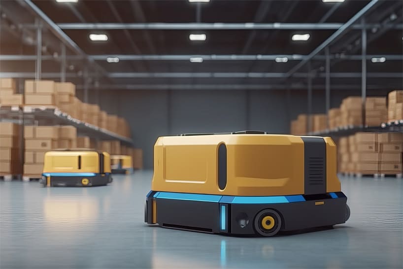 工場や倉庫内での搬送作業ロボット AGV